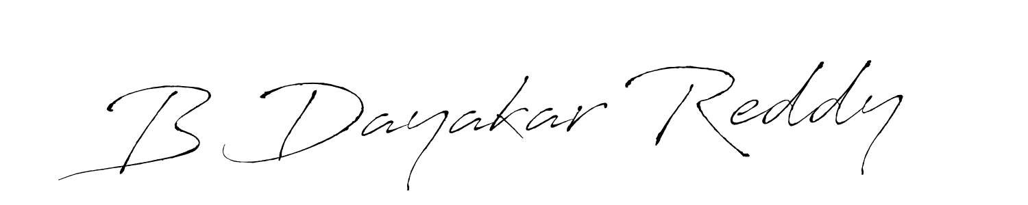 How to make B Dayakar Reddy name signature. Use Antro_Vectra style for creating short signs online. This is the latest handwritten sign. B Dayakar Reddy signature style 6 images and pictures png