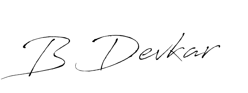 Use a signature maker to create a handwritten signature online. With this signature software, you can design (Antro_Vectra) your own signature for name B Devkar. B Devkar signature style 6 images and pictures png
