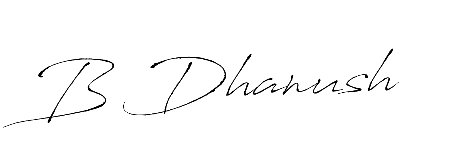 Create a beautiful signature design for name B Dhanush. With this signature (Antro_Vectra) fonts, you can make a handwritten signature for free. B Dhanush signature style 6 images and pictures png