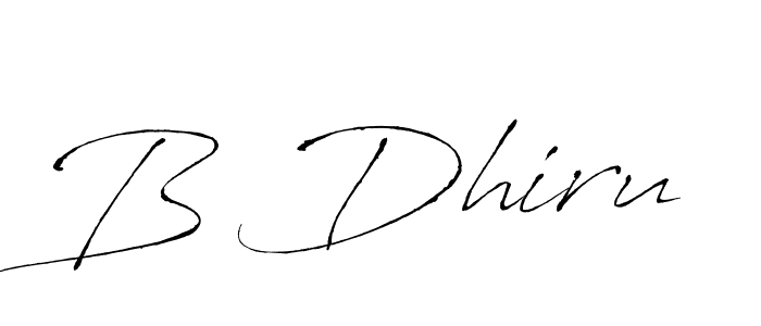 Design your own signature with our free online signature maker. With this signature software, you can create a handwritten (Antro_Vectra) signature for name B Dhiru. B Dhiru signature style 6 images and pictures png