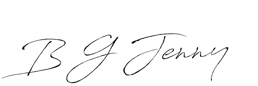 B G Jenny stylish signature style. Best Handwritten Sign (Antro_Vectra) for my name. Handwritten Signature Collection Ideas for my name B G Jenny. B G Jenny signature style 6 images and pictures png