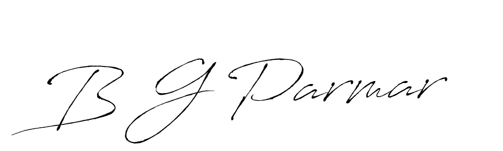 Make a beautiful signature design for name B G Parmar. With this signature (Antro_Vectra) style, you can create a handwritten signature for free. B G Parmar signature style 6 images and pictures png