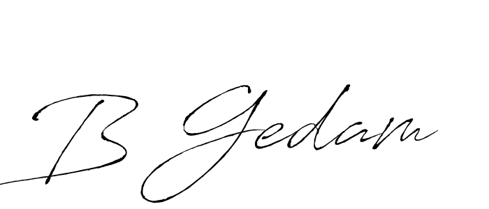 How to make B Gedam signature? Antro_Vectra is a professional autograph style. Create handwritten signature for B Gedam name. B Gedam signature style 6 images and pictures png