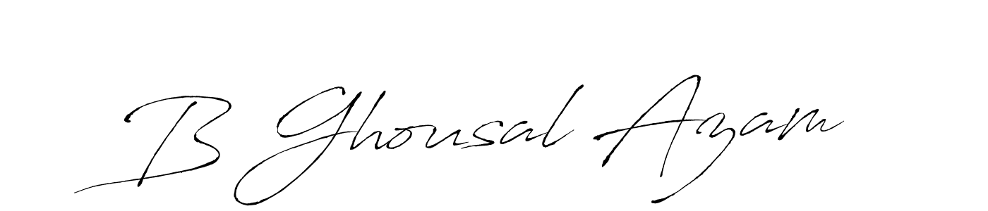 You should practise on your own different ways (Antro_Vectra) to write your name (B Ghousal Azam) in signature. don't let someone else do it for you. B Ghousal Azam signature style 6 images and pictures png