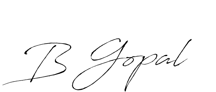 Design your own signature with our free online signature maker. With this signature software, you can create a handwritten (Antro_Vectra) signature for name B Gopal. B Gopal signature style 6 images and pictures png