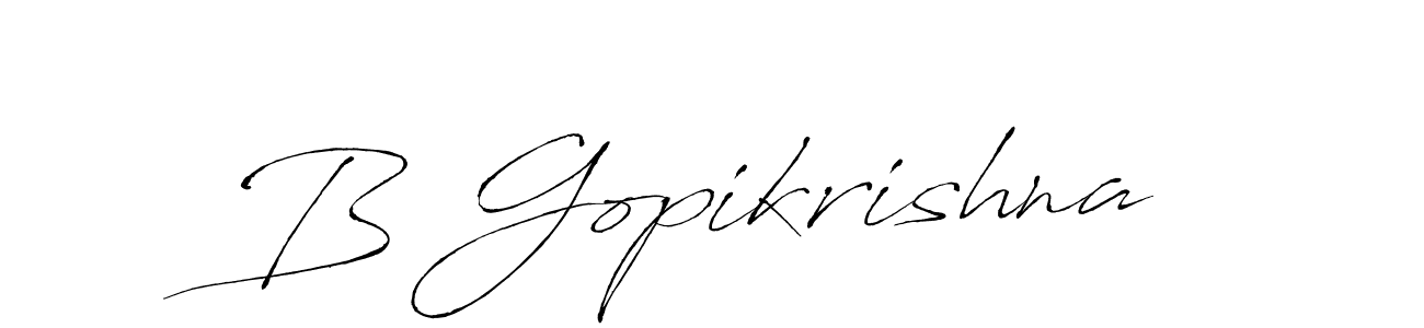 Create a beautiful signature design for name B Gopikrishna. With this signature (Antro_Vectra) fonts, you can make a handwritten signature for free. B Gopikrishna signature style 6 images and pictures png