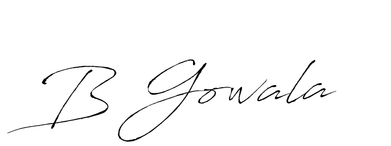 How to make B Gowala signature? Antro_Vectra is a professional autograph style. Create handwritten signature for B Gowala name. B Gowala signature style 6 images and pictures png