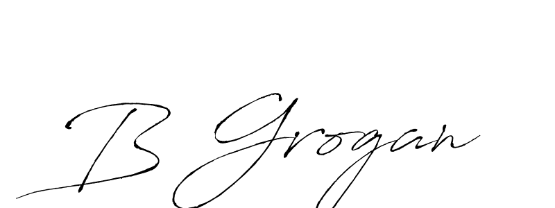 How to make B Grogan name signature. Use Antro_Vectra style for creating short signs online. This is the latest handwritten sign. B Grogan signature style 6 images and pictures png
