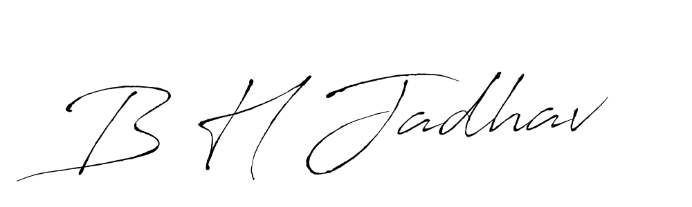 How to make B H Jadhav name signature. Use Antro_Vectra style for creating short signs online. This is the latest handwritten sign. B H Jadhav signature style 6 images and pictures png