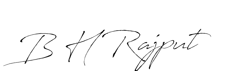 The best way (Antro_Vectra) to make a short signature is to pick only two or three words in your name. The name B H Rajput include a total of six letters. For converting this name. B H Rajput signature style 6 images and pictures png