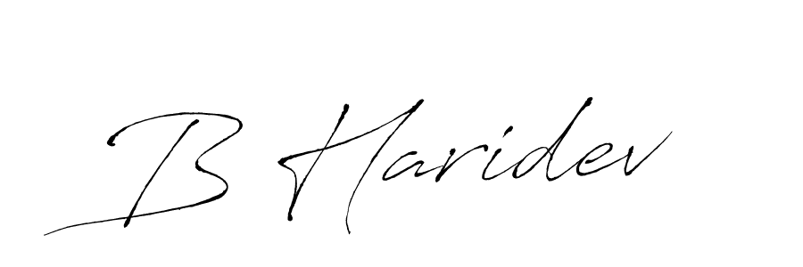 How to make B Haridev signature? Antro_Vectra is a professional autograph style. Create handwritten signature for B Haridev name. B Haridev signature style 6 images and pictures png