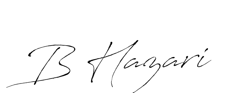 The best way (Antro_Vectra) to make a short signature is to pick only two or three words in your name. The name B Hazari include a total of six letters. For converting this name. B Hazari signature style 6 images and pictures png