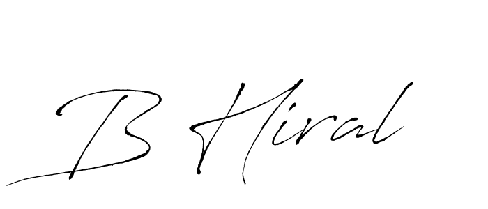 Create a beautiful signature design for name B Hiral. With this signature (Antro_Vectra) fonts, you can make a handwritten signature for free. B Hiral signature style 6 images and pictures png