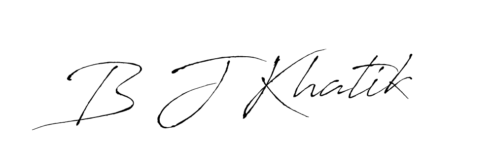 How to make B J Khatik name signature. Use Antro_Vectra style for creating short signs online. This is the latest handwritten sign. B J Khatik signature style 6 images and pictures png