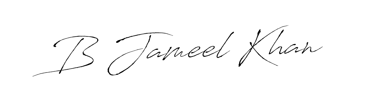 How to make B Jameel Khan name signature. Use Antro_Vectra style for creating short signs online. This is the latest handwritten sign. B Jameel Khan signature style 6 images and pictures png