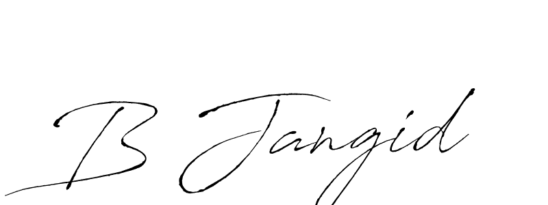 B Jangid stylish signature style. Best Handwritten Sign (Antro_Vectra) for my name. Handwritten Signature Collection Ideas for my name B Jangid. B Jangid signature style 6 images and pictures png