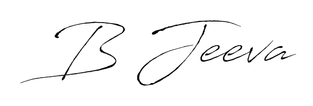 Get inspired by this graceful Antro_Vectra signature style for name B Jeeva. Smooth loops and balanced proportions for everyday use. B Jeeva signature style 6 images and pictures png