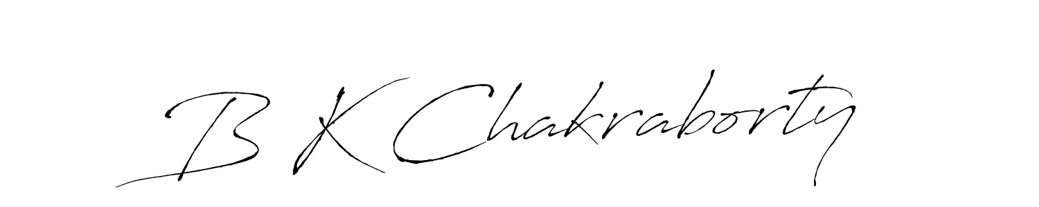 The best way (Antro_Vectra) to make a short signature is to pick only two or three words in your name. The name B K Chakraborty include a total of six letters. For converting this name. B K Chakraborty signature style 6 images and pictures png