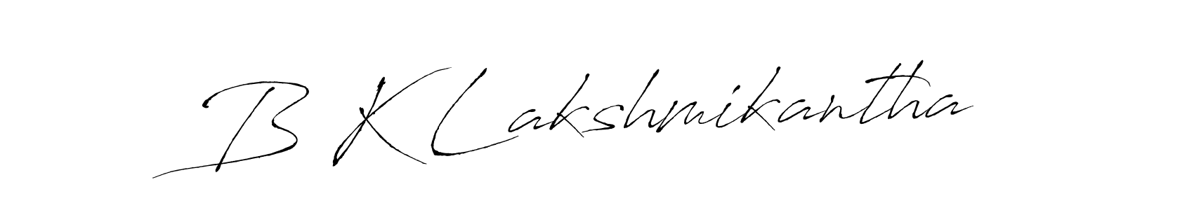 Make a beautiful signature design for name B K Lakshmikantha. With this signature (Antro_Vectra) style, you can create a handwritten signature for free. B K Lakshmikantha signature style 6 images and pictures png