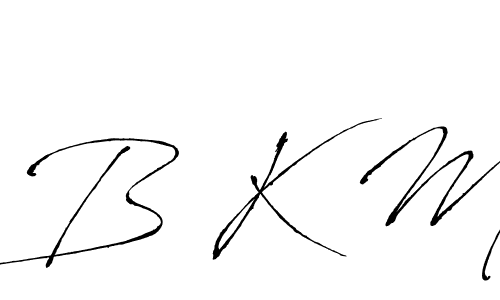 How to make B K M name signature. Use Antro_Vectra style for creating short signs online. This is the latest handwritten sign. B K M signature style 6 images and pictures png