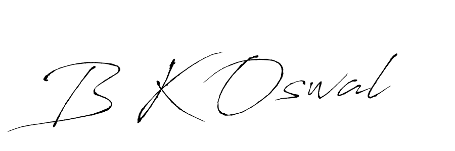 The best way (Antro_Vectra) to make a short signature is to pick only two or three words in your name. The name B K Oswal include a total of six letters. For converting this name. B K Oswal signature style 6 images and pictures png