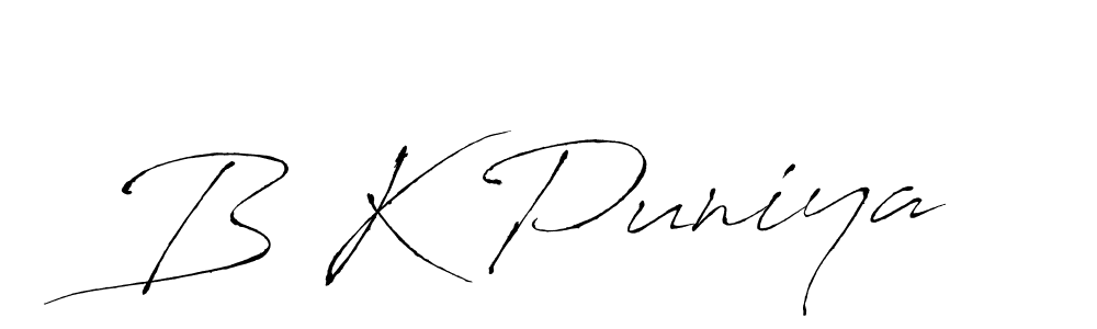 Also we have B K Puniya name is the best signature style. Create professional handwritten signature collection using Antro_Vectra autograph style. B K Puniya signature style 6 images and pictures png