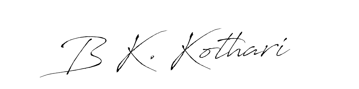 if you are searching for the best signature style for your name B K. Kothari. so please give up your signature search. here we have designed multiple signature styles  using Antro_Vectra. B K. Kothari signature style 6 images and pictures png