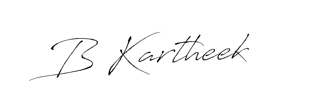 How to make B Kartheek name signature. Use Antro_Vectra style for creating short signs online. This is the latest handwritten sign. B Kartheek signature style 6 images and pictures png