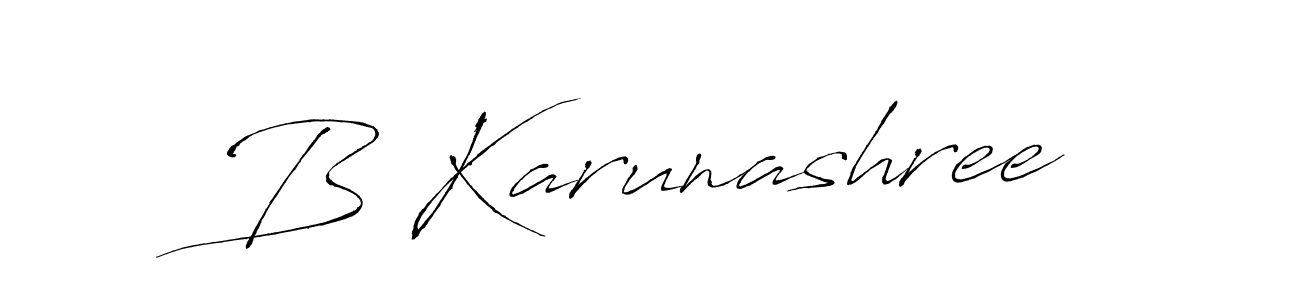 You should practise on your own different ways (Antro_Vectra) to write your name (B Karunashree) in signature. don't let someone else do it for you. B Karunashree signature style 6 images and pictures png
