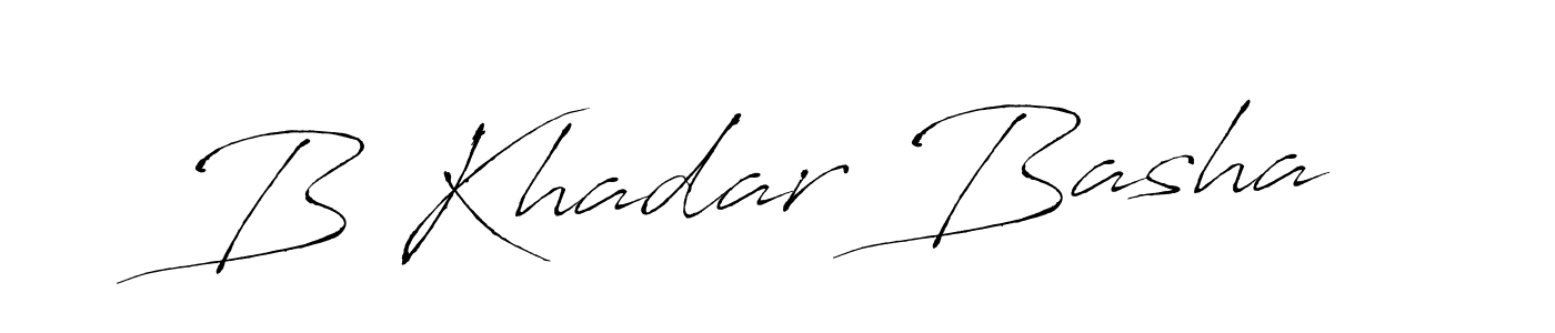 How to make B Khadar Basha signature? Antro_Vectra is a professional autograph style. Create handwritten signature for B Khadar Basha name. B Khadar Basha signature style 6 images and pictures png