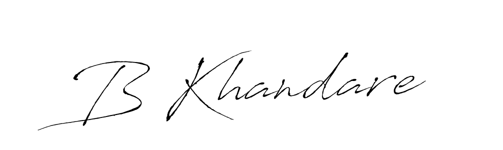 Design your own signature with our free online signature maker. With this signature software, you can create a handwritten (Antro_Vectra) signature for name B Khandare. B Khandare signature style 6 images and pictures png