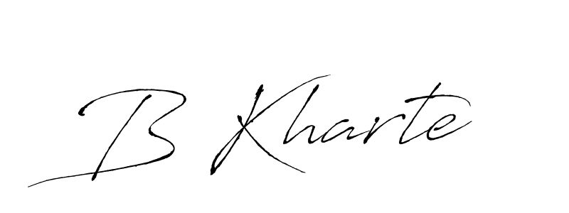 The best way (Antro_Vectra) to make a short signature is to pick only two or three words in your name. The name B Kharte include a total of six letters. For converting this name. B Kharte signature style 6 images and pictures png