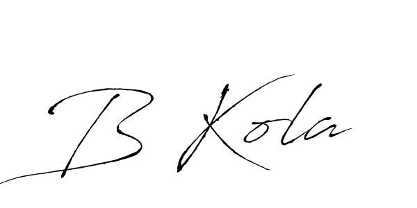 The best way (Antro_Vectra) to make a short signature is to pick only two or three words in your name. The name B Kola include a total of six letters. For converting this name. B Kola signature style 6 images and pictures png