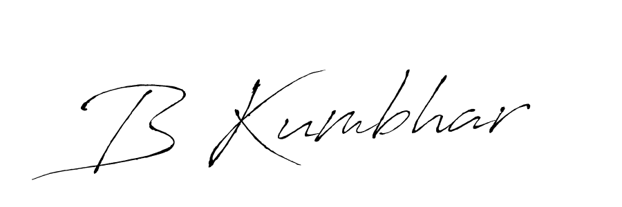 The best way (Antro_Vectra) to make a short signature is to pick only two or three words in your name. The name B Kumbhar include a total of six letters. For converting this name. B Kumbhar signature style 6 images and pictures png