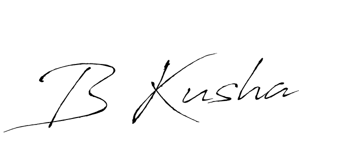 B Kusha stylish signature style. Best Handwritten Sign (Antro_Vectra) for my name. Handwritten Signature Collection Ideas for my name B Kusha. B Kusha signature style 6 images and pictures png