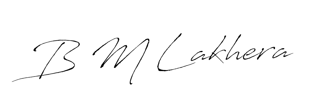 The best way (Antro_Vectra) to make a short signature is to pick only two or three words in your name. The name B M Lakhera include a total of six letters. For converting this name. B M Lakhera signature style 6 images and pictures png