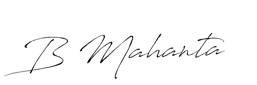 The best way (Antro_Vectra) to make a short signature is to pick only two or three words in your name. The name B Mahanta include a total of six letters. For converting this name. B Mahanta signature style 6 images and pictures png