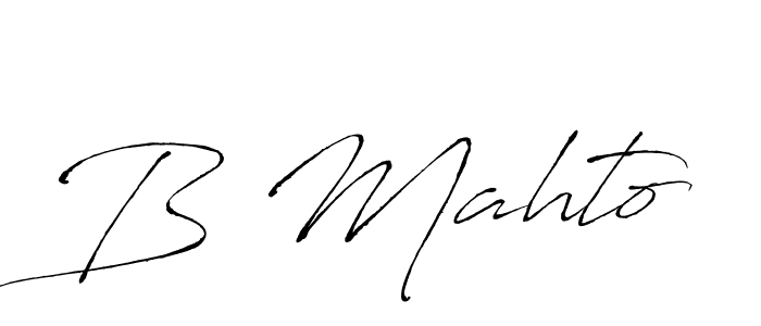 Design your own signature with our free online signature maker. With this signature software, you can create a handwritten (Antro_Vectra) signature for name B Mahto. B Mahto signature style 6 images and pictures png
