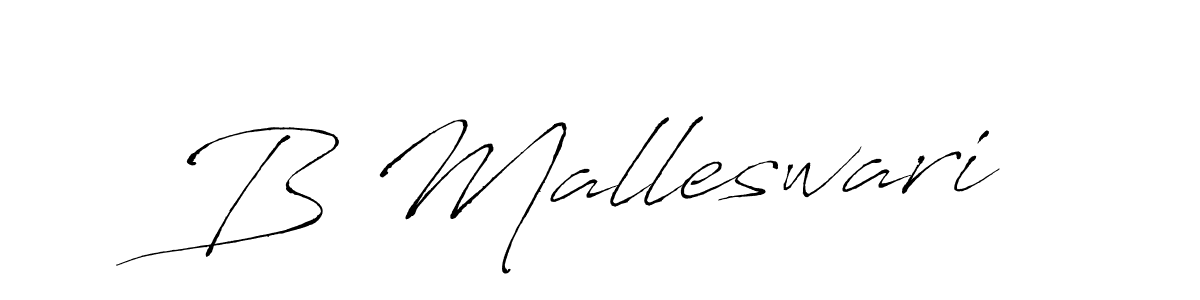Make a beautiful signature design for name B Malleswari. With this signature (Antro_Vectra) style, you can create a handwritten signature for free. B Malleswari signature style 6 images and pictures png