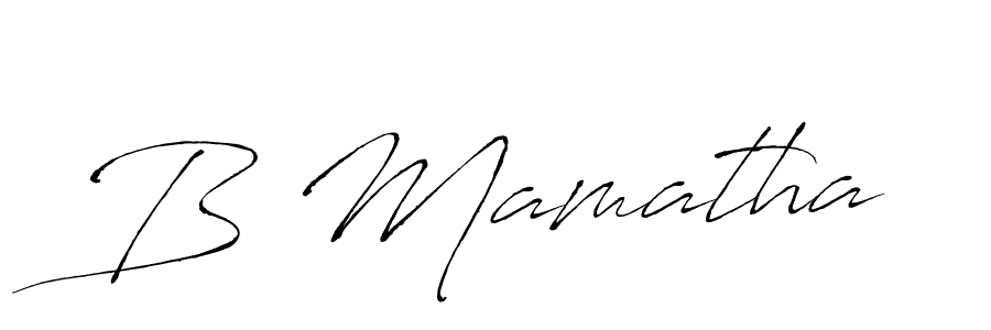 Create a beautiful signature design for name B Mamatha. With this signature (Antro_Vectra) fonts, you can make a handwritten signature for free. B Mamatha signature style 6 images and pictures png