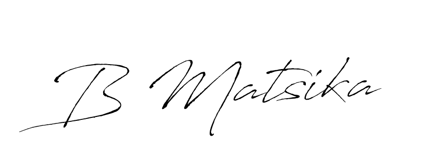 The best way (Antro_Vectra) to make a short signature is to pick only two or three words in your name. The name B Matsika include a total of six letters. For converting this name. B Matsika signature style 6 images and pictures png