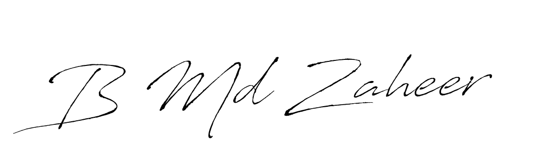 Also You can easily find your signature by using the search form. We will create B Md Zaheer name handwritten signature images for you free of cost using Antro_Vectra sign style. B Md Zaheer signature style 6 images and pictures png