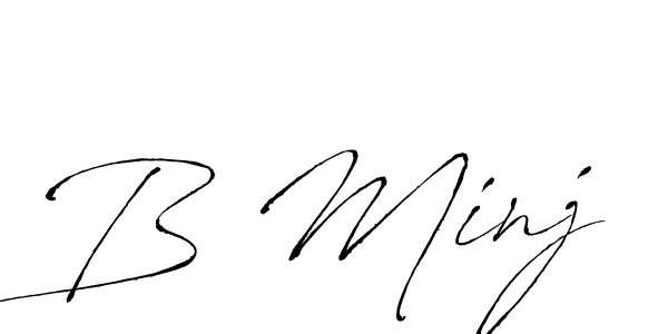 Design your own signature with our free online signature maker. With this signature software, you can create a handwritten (Antro_Vectra) signature for name B Minj. B Minj signature style 6 images and pictures png