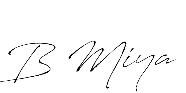 Make a beautiful signature design for name B Miya. With this signature (Antro_Vectra) style, you can create a handwritten signature for free. B Miya signature style 6 images and pictures png