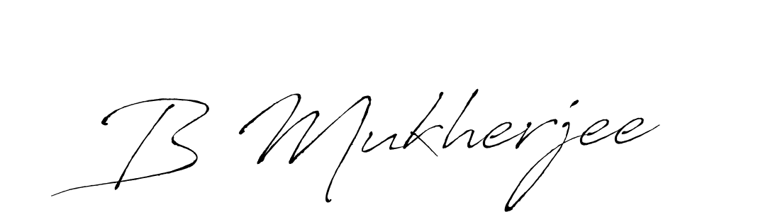 How to make B Mukherjee name signature. Use Antro_Vectra style for creating short signs online. This is the latest handwritten sign. B Mukherjee signature style 6 images and pictures png