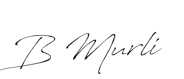 How to make B Murli name signature. Use Antro_Vectra style for creating short signs online. This is the latest handwritten sign. B Murli signature style 6 images and pictures png