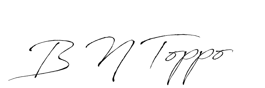 It looks lik you need a new signature style for name B N Toppo. Design unique handwritten (Antro_Vectra) signature with our free signature maker in just a few clicks. B N Toppo signature style 6 images and pictures png