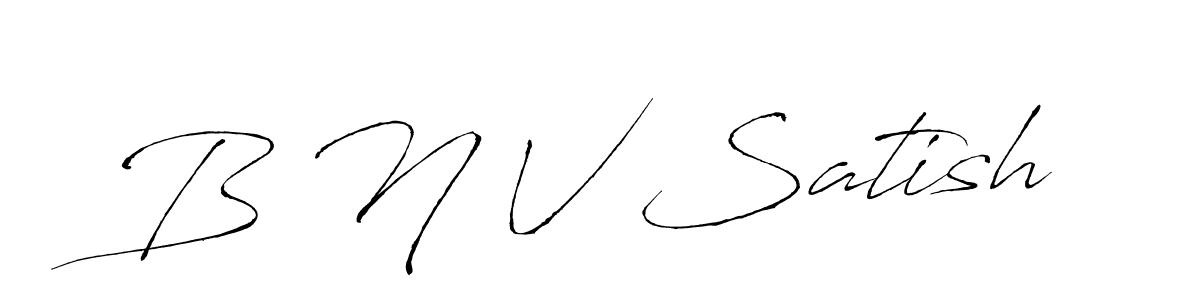 Use a signature maker to create a handwritten signature online. With this signature software, you can design (Antro_Vectra) your own signature for name B N V Satish. B N V Satish signature style 6 images and pictures png