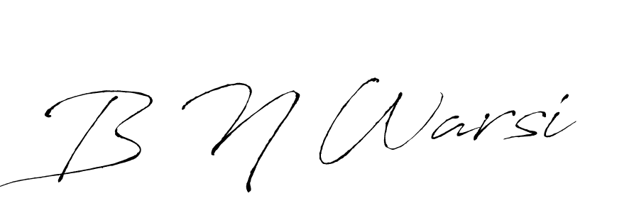 Antro_Vectra is a professional signature style that is perfect for those who want to add a touch of class to their signature. It is also a great choice for those who want to make their signature more unique. Get B N Warsi name to fancy signature for free. B N Warsi signature style 6 images and pictures png