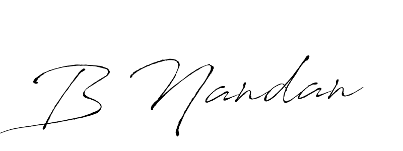 Design your own signature with our free online signature maker. With this signature software, you can create a handwritten (Antro_Vectra) signature for name B Nandan. B Nandan signature style 6 images and pictures png